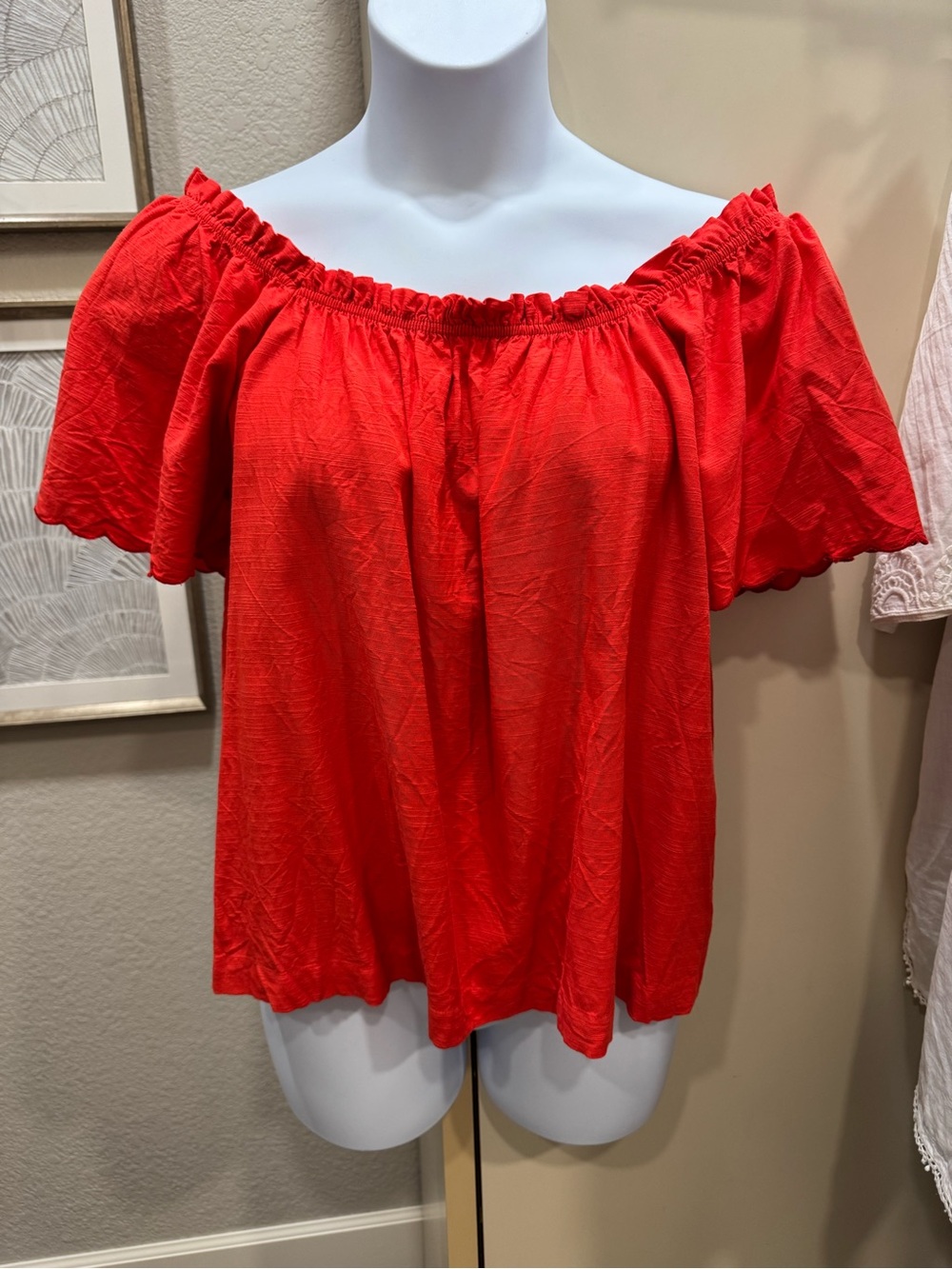 Women’s Off-Shoulder Orange Blouse, size L